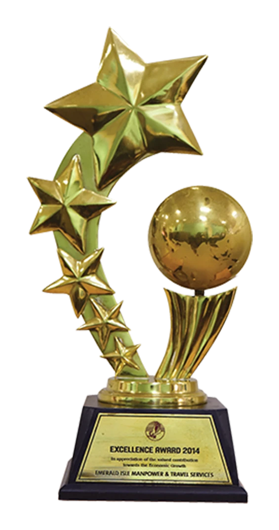 Emerald Isle Excellence Award 2014 trophy